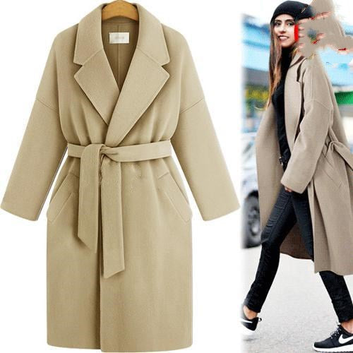 Plus Size Lace-Up Windbreaker Coat