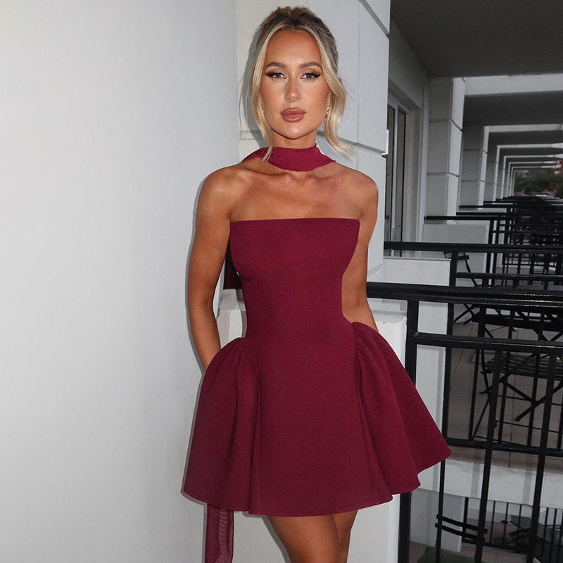 Strapless Zip-Back Party Mini Dress