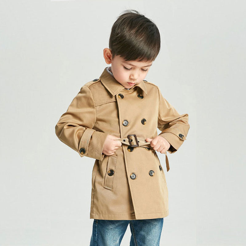 Boys' Mid-Length Trench Coat