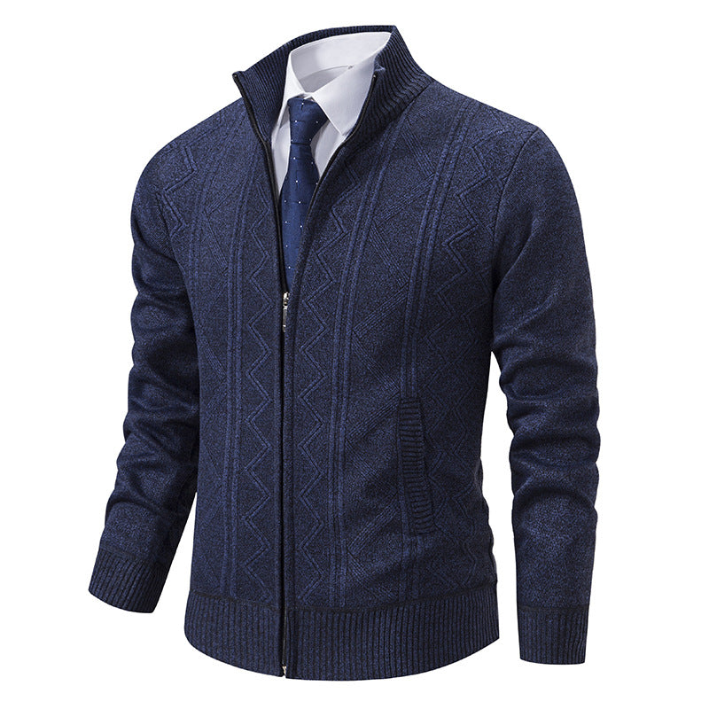 Men's Stand Collar Wool Cardigan