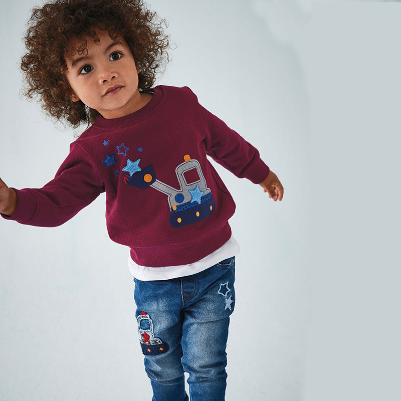 Kids' Embroidered Crewneck Sweater