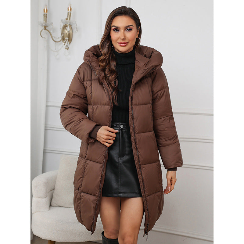 Plus Size Hooded Padded Coat