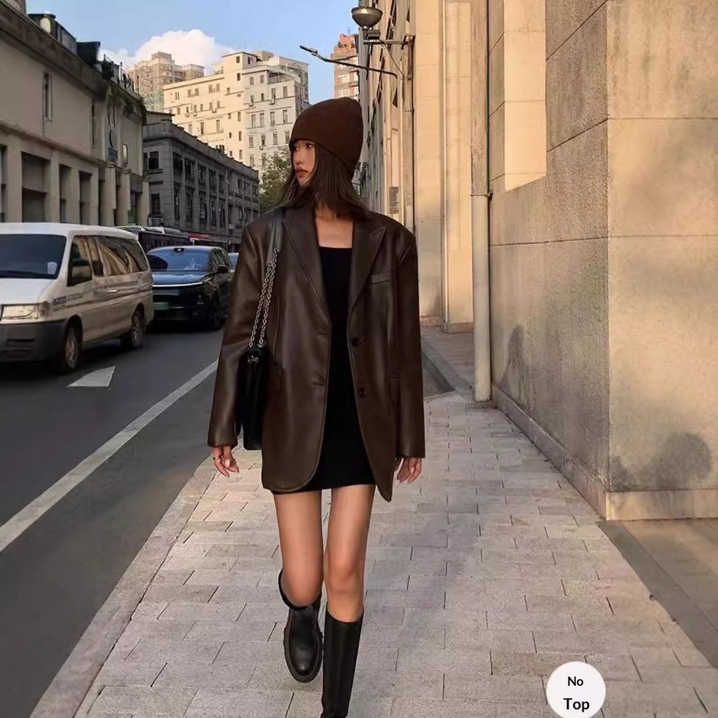 Plus Size Leather Jacket