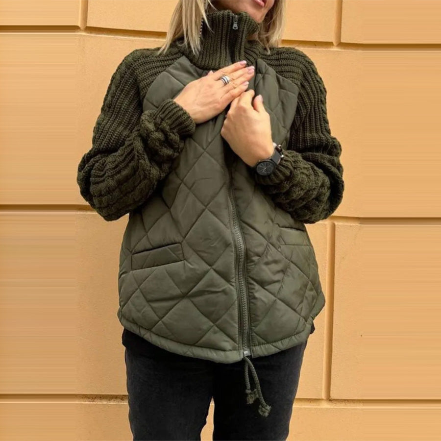 Knit-Trim Padded Jacket
