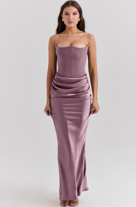 Strapless Backless Evening Maxi Dress