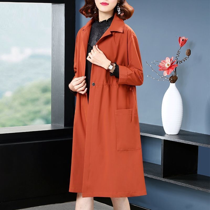 Plus Size Below-Knee Trench Coat