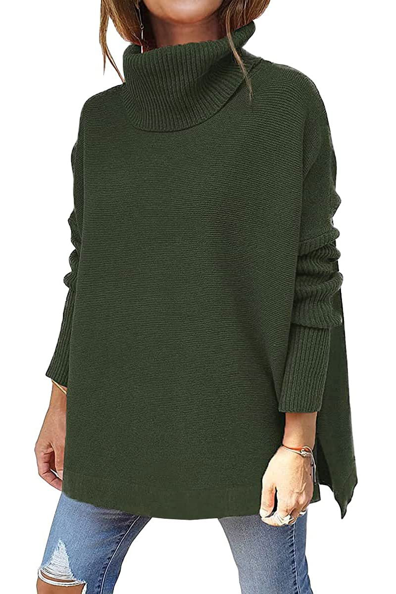 Batwing Turtleneck Tunic Sweater