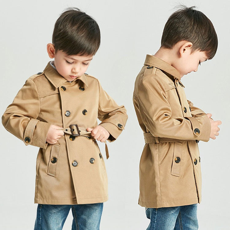 Boys' Mid-Length Trench Coat