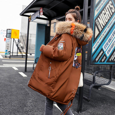 Plus Size Fur Collar Down Coat
