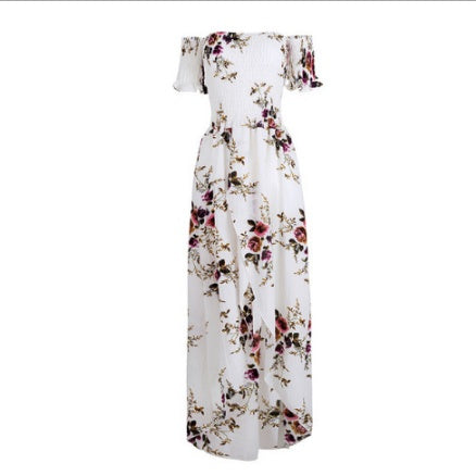Off-Shoulder Boho Beach Maxi Dress