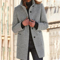 Stand Collar Woolen Coat
