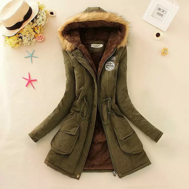 Plus Size Fur Hood Parka