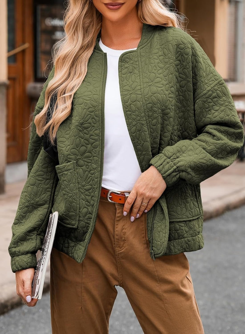 Textured Open-Front Cardigan