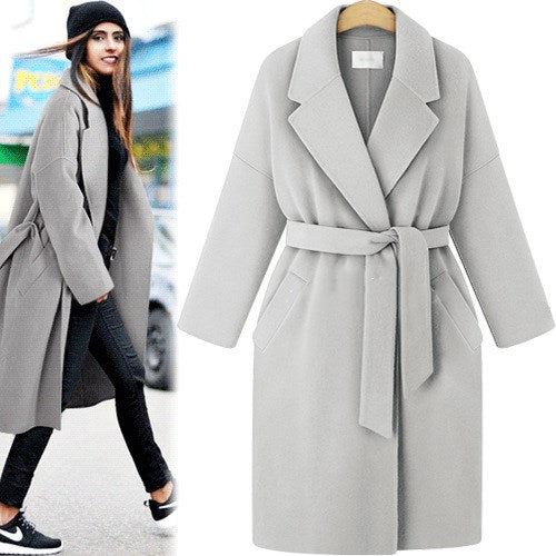 Plus Size Lace-Up Windbreaker Coat
