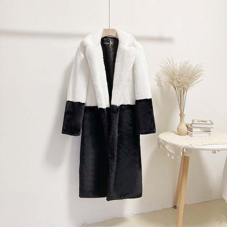 Plus Size Long Faux Fur Coat
