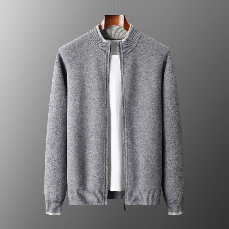 Men's Contrast Zip Cardigan