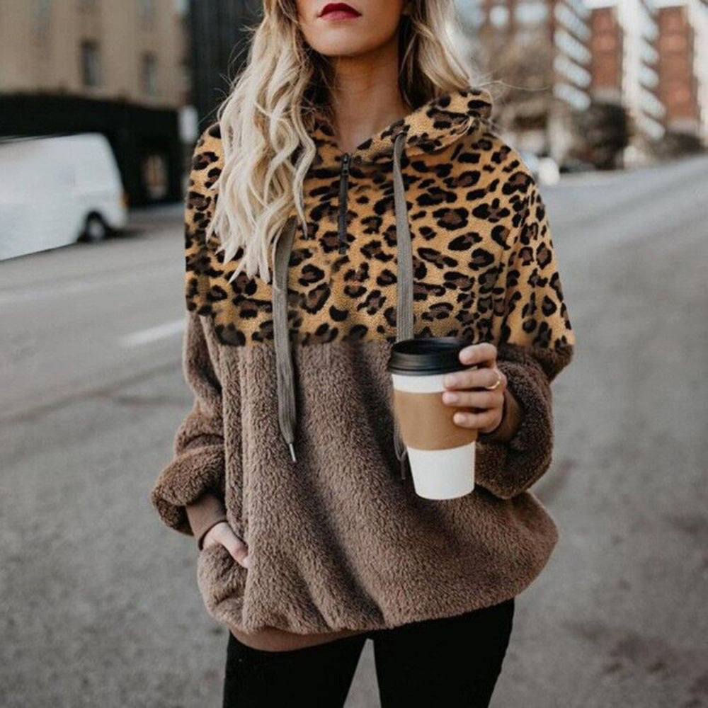 Leopard Print Hooded Sweater