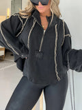 Cropped Frayed Sweater