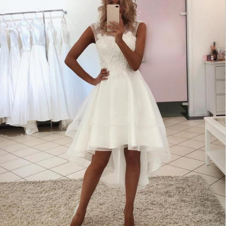 High-Low Lace Wedding Dress