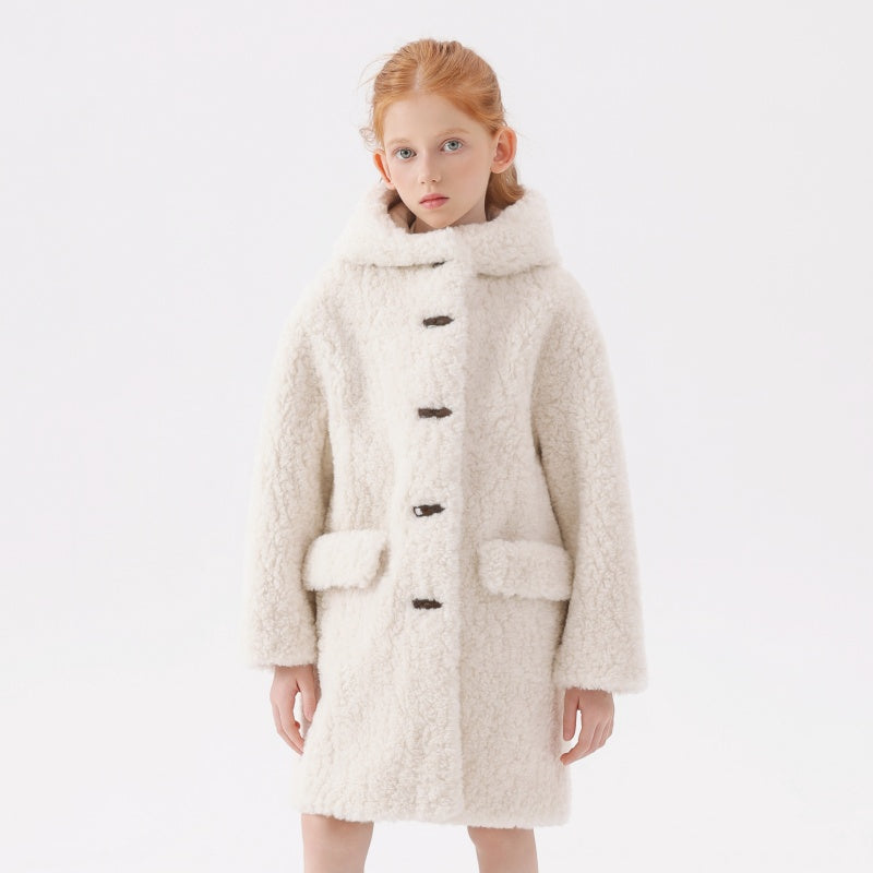 Girls' Teddy Fleece Hooded Coat