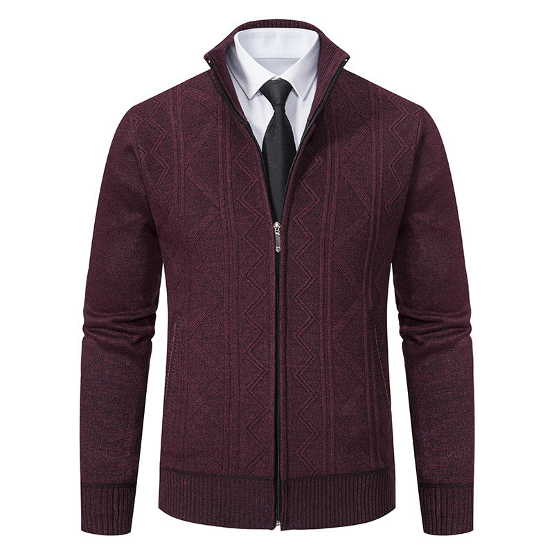 Men's Stand Collar Wool Cardigan