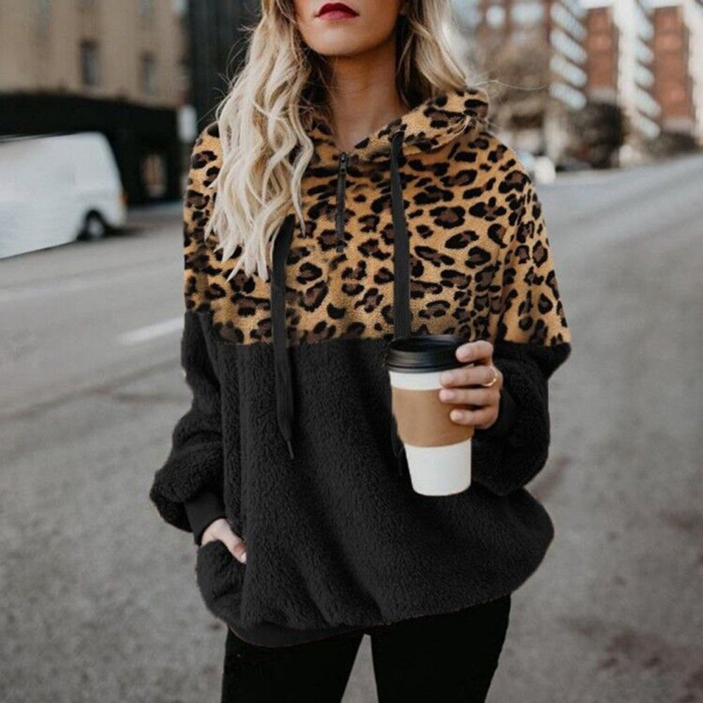 Leopard Print Hooded Sweater