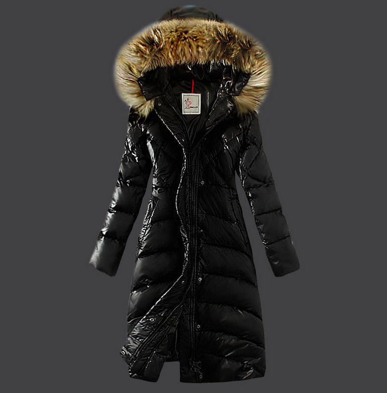 Plus Size Raccoon Fur Collar Down Coat