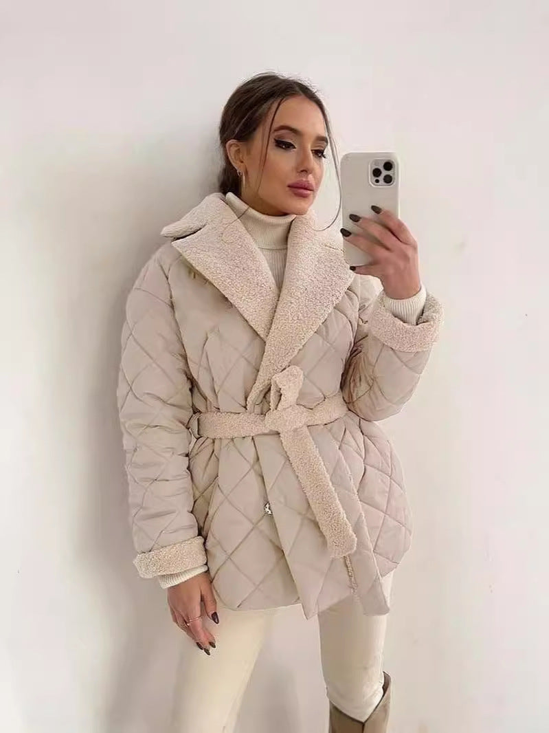 Belted Plaid Coat