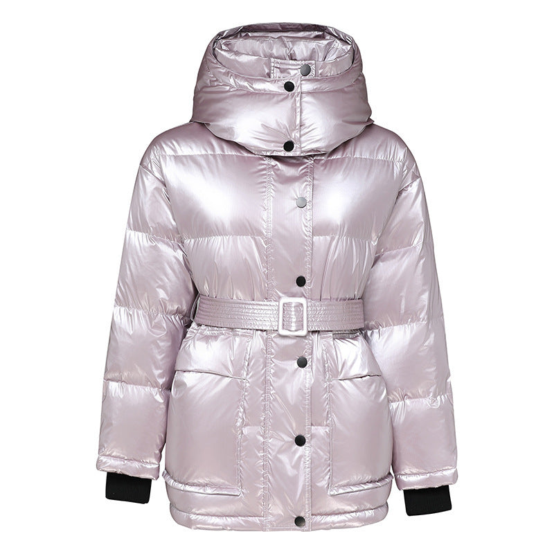 Belted Silver Down Jacket