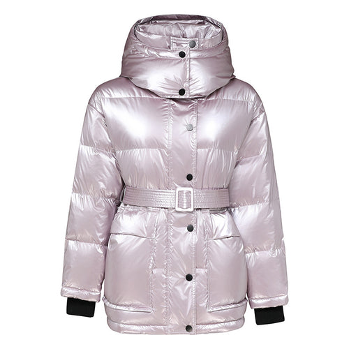 Belted Silver Down Jacket