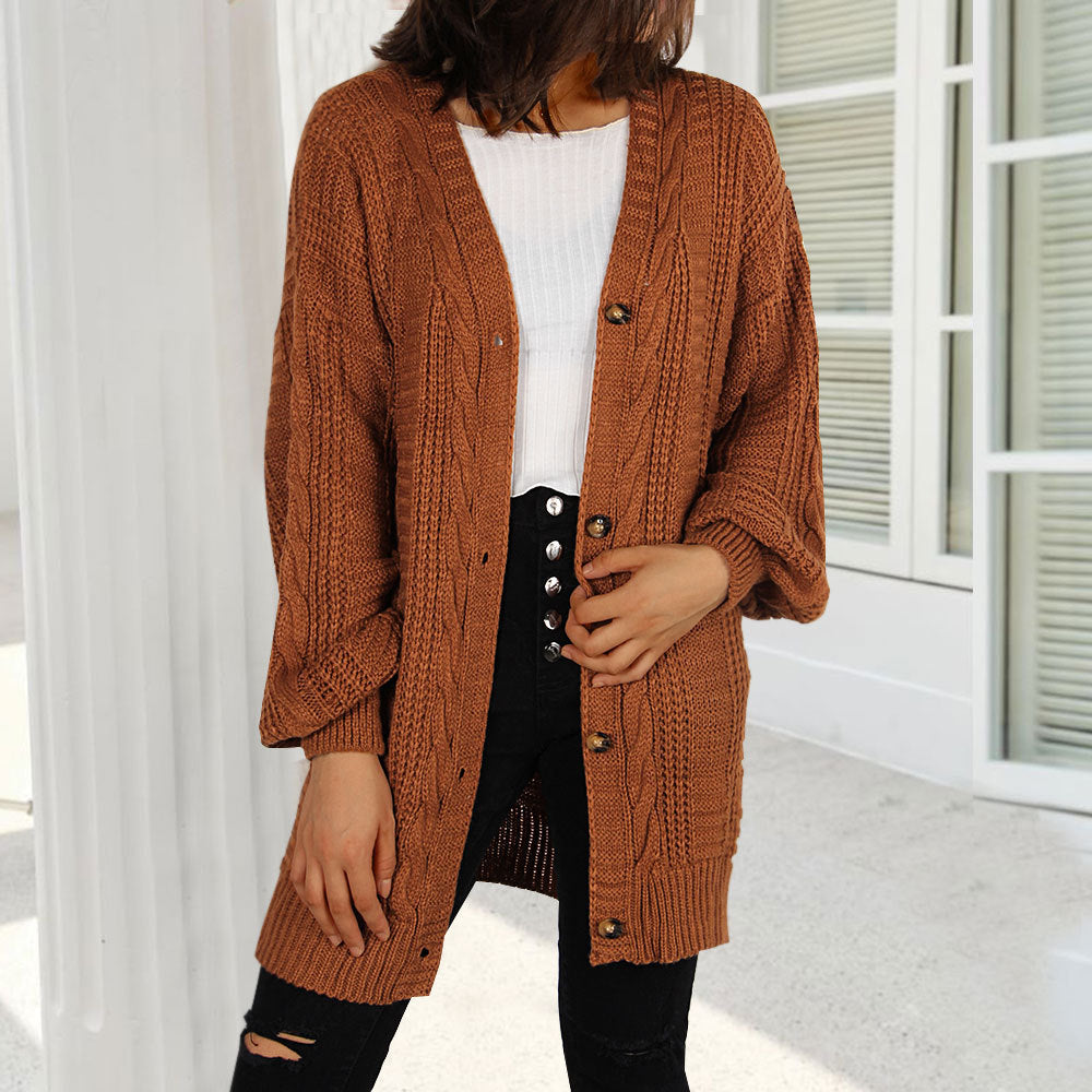 Plus Size V-Neck Twist Cardigan