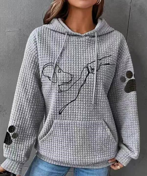 Waffle Dog Print Hoodie