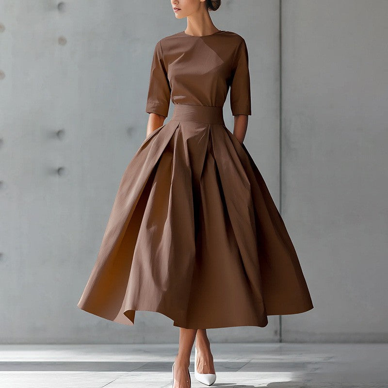 Fashionable Chic And Elegant High-Waisted Swing Dress