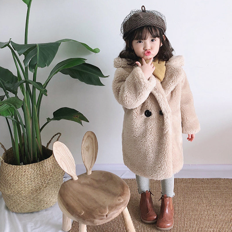 Big Kids' Faux Fur Coat