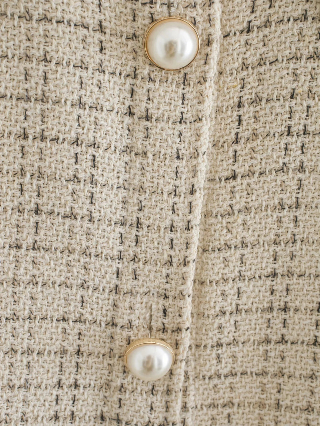 Plaid Pearl Button Coat