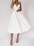 V-Neck A-Line Slip Maxi Dress