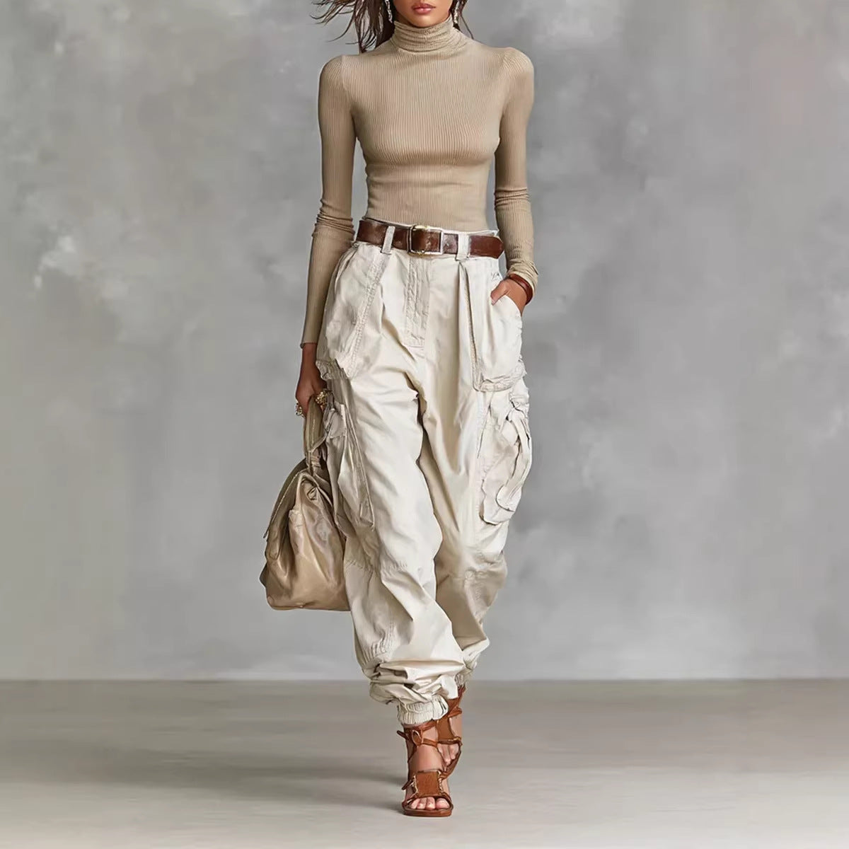 Niche Relaxed-fit Wide-leg Casual Trousers For Women