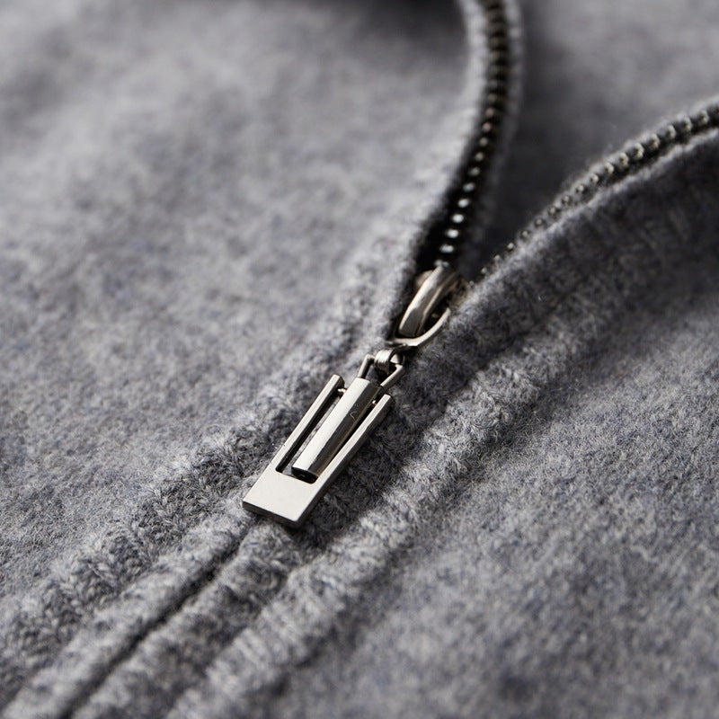 Men's Contrast Zip Cardigan