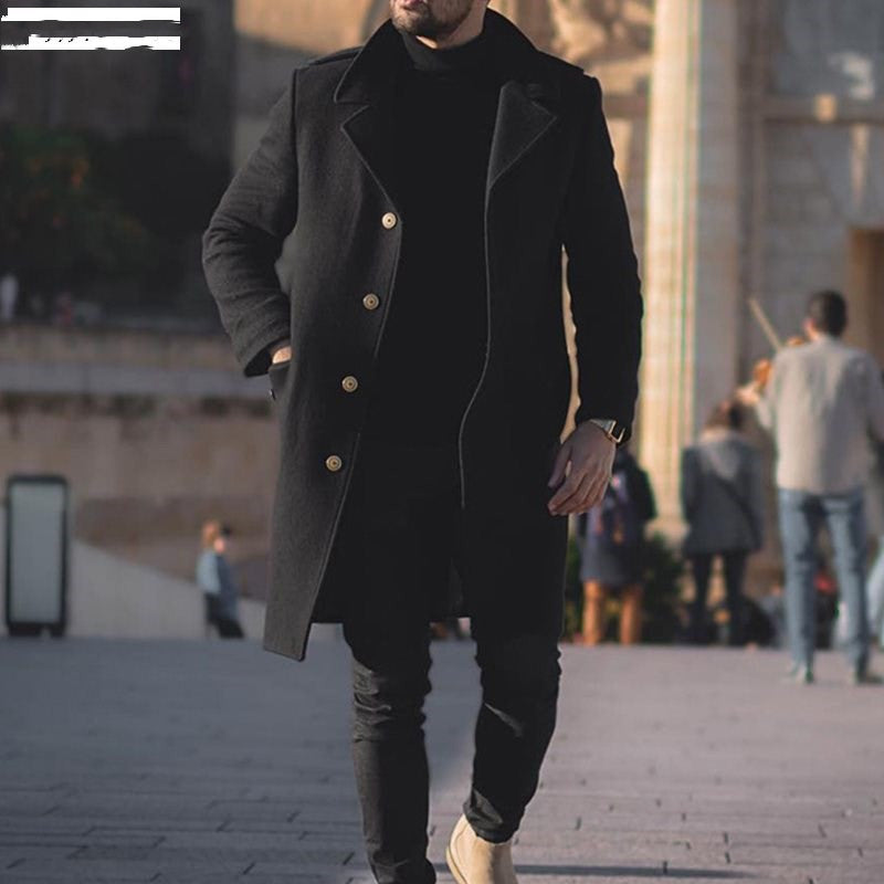 Men's Long Wool Overcoat