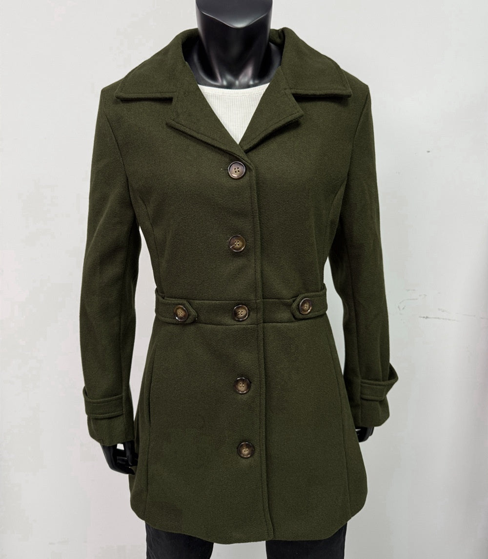Plus Size Mid-Length Wool Coat