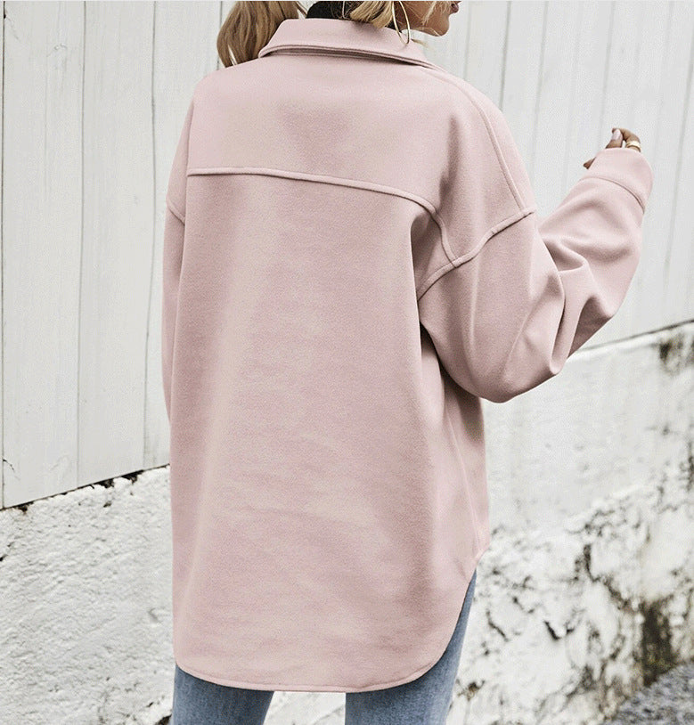 Short Lapel Wool Coat