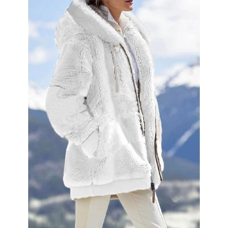 Plush Hooded Zip Jacket