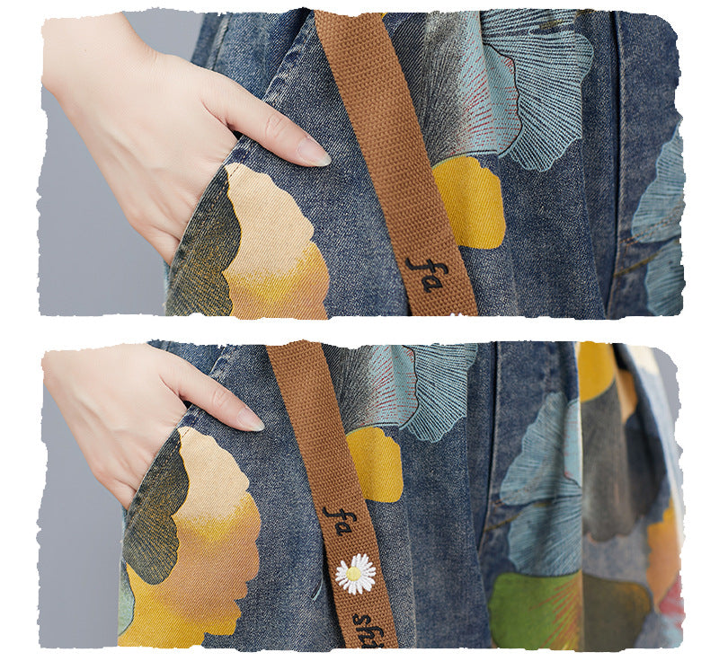 Thin Denim Printed Wide Leg Panties For Women