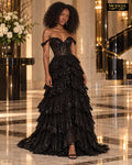 Black Satin Banquet Dress