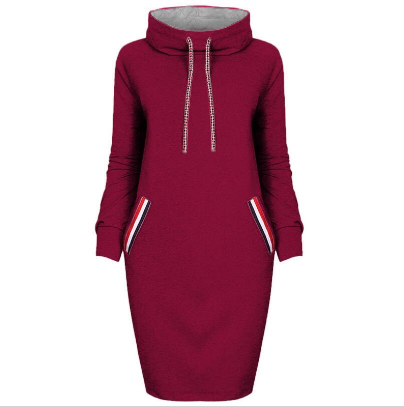 Plus Size High-Neck Long Sleeve Dress