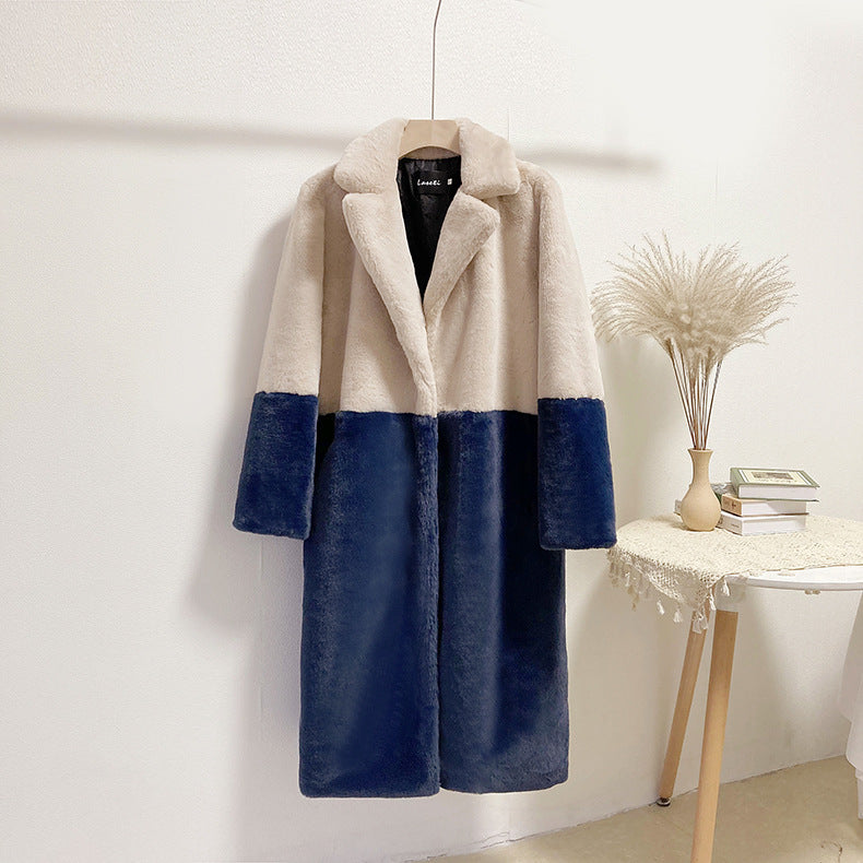 Plus Size Long Faux Fur Coat
