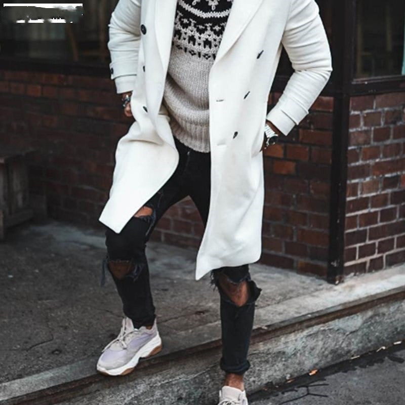 Men's Long Wool Overcoat