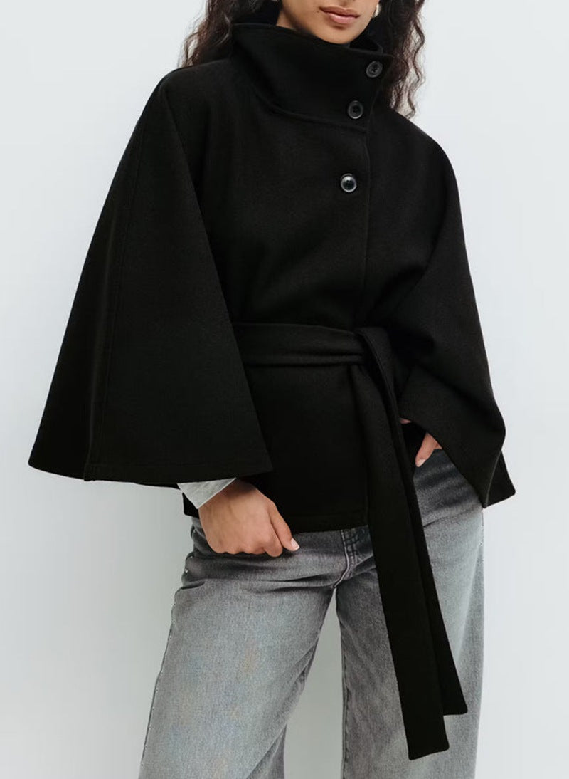 Belted Batwing Coat