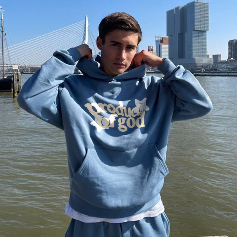 Men's Printed Drawstring Hoodie