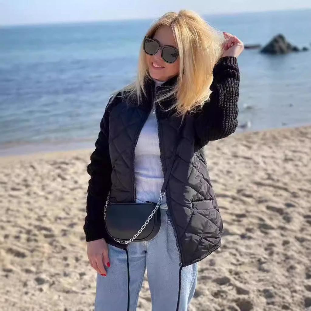 Knit-Trim Padded Jacket